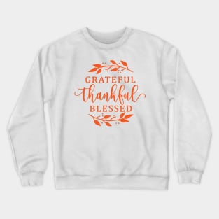 thankful grateful blessed leopard Crewneck Sweatshirt